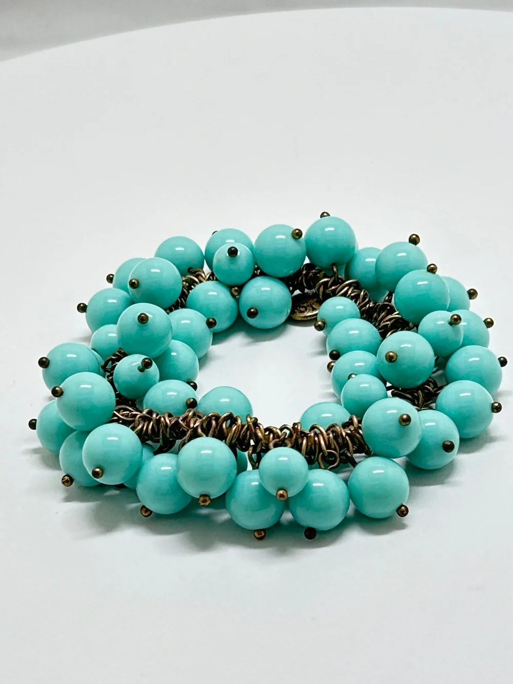 J. Crew, Turquoise, Aqua, cluster Beaded Bracelet, Stretch
